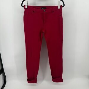Active USA Red Stretch Pants Size L Women's Comfort‎ Fit Casual Trousers Woven